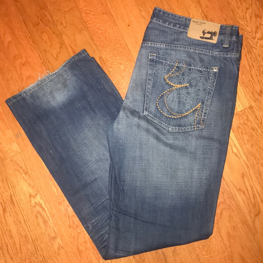 Marc Ecko Cut & Sew 38/34 Boot Cut Blue Jeans